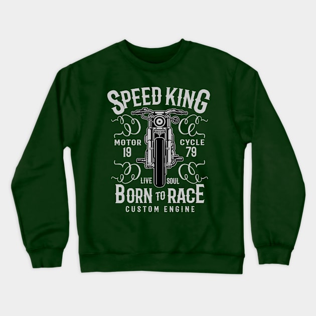 Speed King Motorcycle Crewneck Sweatshirt by lionkingdesign